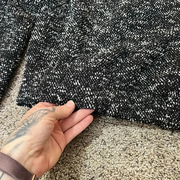 Ann Taylor Club Monaco Boucle Jacket Coat Leather Tweed Zipper Elastic Waist‎ M - Picture 6 of 13